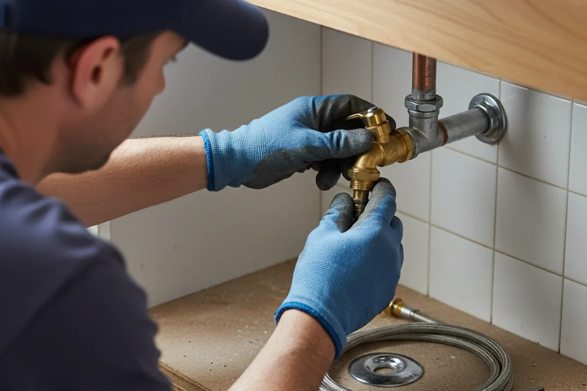 Shutoff valve and fitting work during Emergency Plumbing in Baldwin